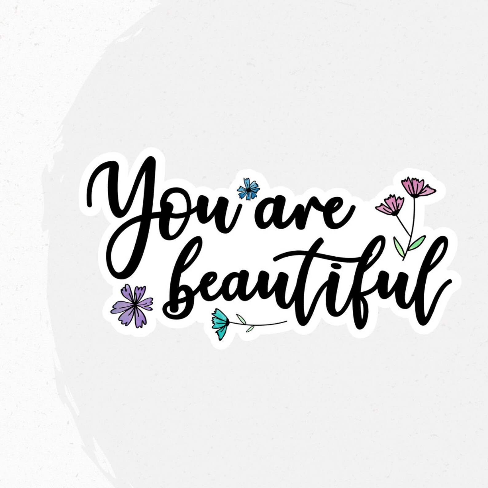 You are Beautiful Sticker Script Handmade Waterresistant Etsy
