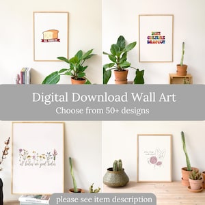 Anti-Diet, Health at Every Size, Intuitive Eating, Body Positive, and Food Pun Wall Art - Choose from Over 50 Designs - Digital Download