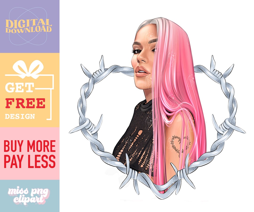 Karol G Pink New Album Cover Png for Bichota Season Fans for Etsy