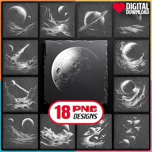 Space Laser Png Files Bundle for Engraving Digital Download for Solar System  Slate Coaster, Glowforge, LightBurn, XTool, Commercial Use