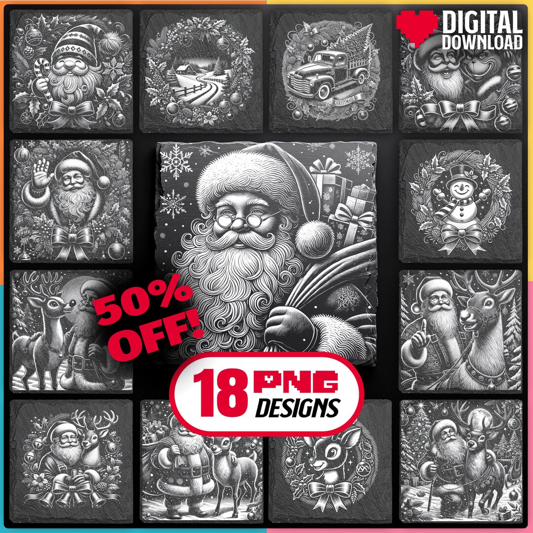 Christmas Laser Files PNG Bundle for Engraving Digital Download for ...