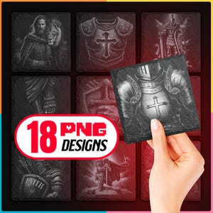 Christliche Schieferuntersetzer Designs Religion - Lasergravur PNG Bundle für Glowforge & LightBurn, auch für kommerzielle Nutzung