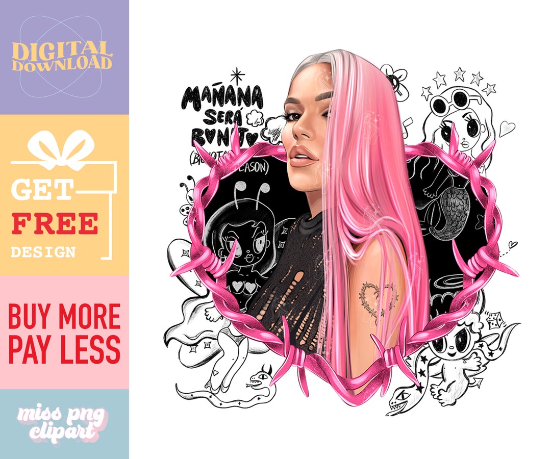 Karol G Pink New Album Cover Png for Bichota Season Fans for Digital