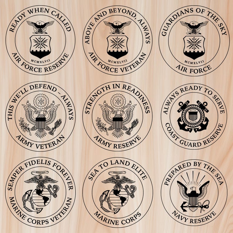 US Military Logos SVG PNG Files: Laser Engraving, T-shirt Projects ...