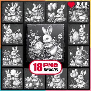 Paquete de archivos láser PNG de Feliz Pascua para grabado Descarga digital para quemar con láser Glowforge y crear posavasos de pizarra, uso comercial