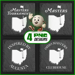 Masters Golf Ohio Laser Dateien PNG Bundle Digitaler Download für die Gravur von Schieferachterbahn, inspiriert Augusta National, Glowforge, XTool,