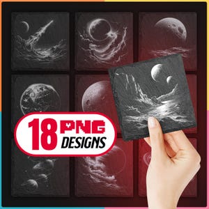 Space Laser Png Files Bundle for Engraving Digital Download for Solar System  Slate Coaster, Glowforge, LightBurn, XTool, Commercial Use