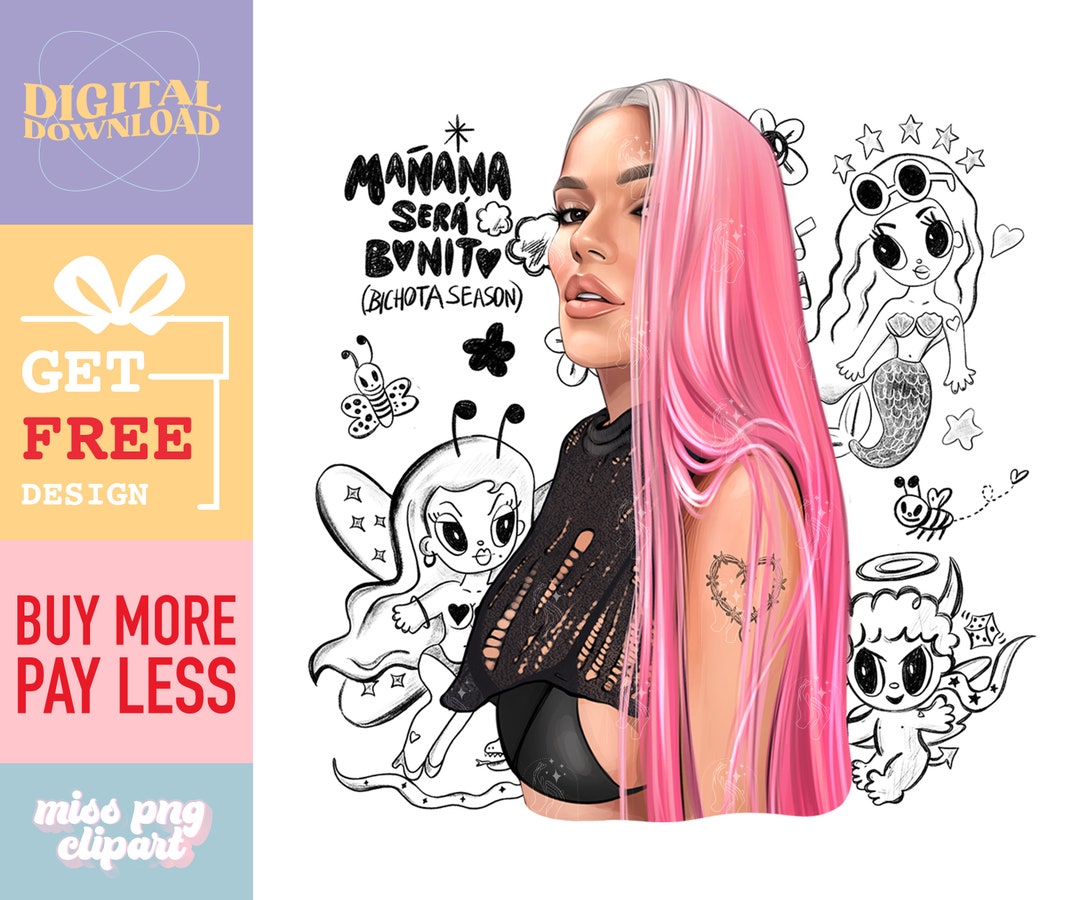 Karol G Pink New Album Cover Png for Bichota Season Fans for Digital