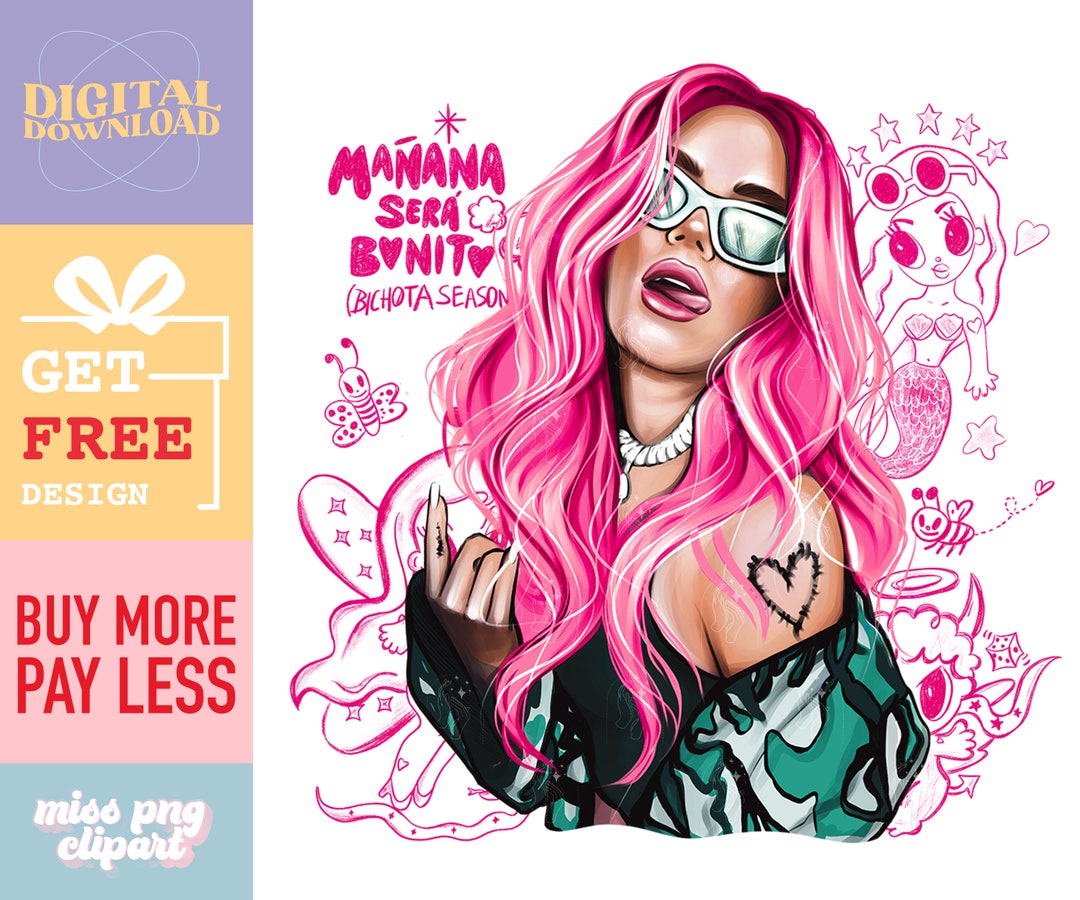 Karol G Pink New Album Cover Png for Bichota Season Fans for Etsy