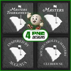 Masters Golf South Carolina Laser Dateien PNG Bundle Digitaler Download für die Gravur von Schieferachterbahn, inspiriert Augusta National, Glowforge, XTool