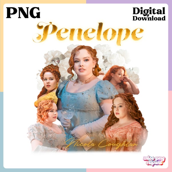 Penelope Featherington Png for Digital Download for print Tshirt for Whistledown Fans, Nicola Coughlan in Trendy TV Show, Commercial Use too