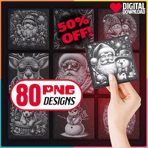 Bundle de gravure de Noël en téléchargement numérique pour gravure laser Glowforge et création de dessous de verre en ardoise Grinchmas, usage commercial