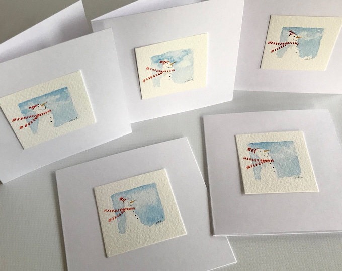Snowman, Set of 5 Christmas Cards