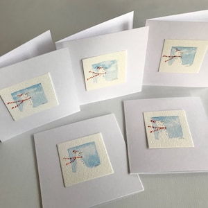 Bonhomme de neige, ensemble de 5 cartes de Noël