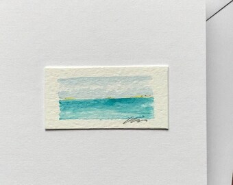 Watercolour on a card 'Travel in the mind' series
