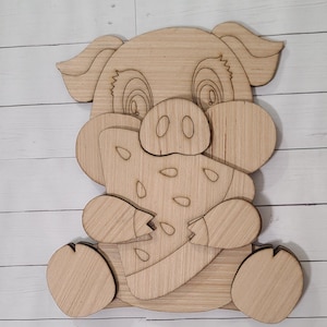 Summer pig with watermelon sitter DIY KIT, summer decor, summer DIY
