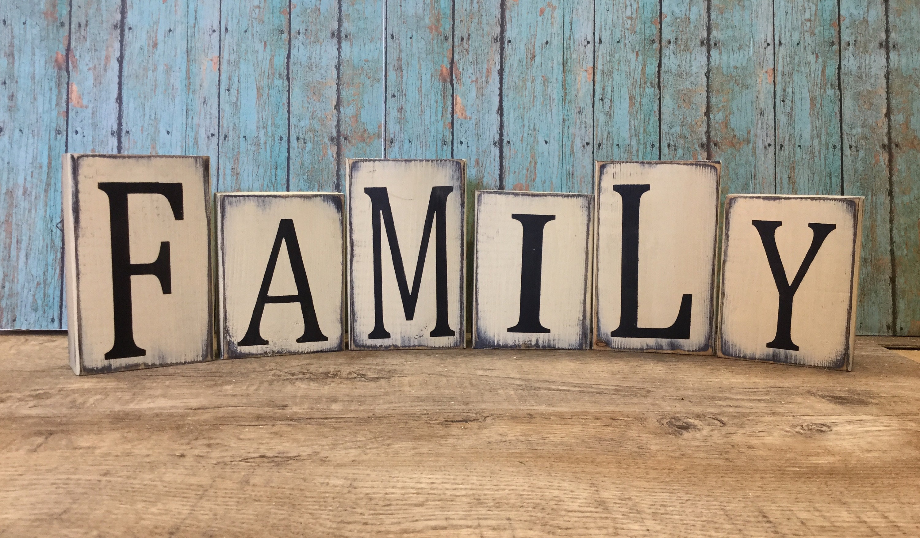 wood sign, Family letters, Family shelf decor, Wood cut out