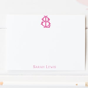 Custom Two Letter Monogram Stationery, Custom Stationery Card, Personalized Paper, Wedding Thank You Note Cards, Grandmillenial Gift