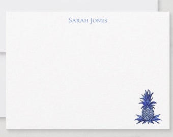 Pineapple Flat Stationery, Custom Pineapple Chinoiserie Stationery Cards, Personalized Stationery, Custom Notecards, Monogram Pineapple