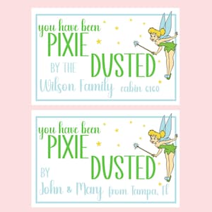 Custom DCL Pixie Dust Gift Tags, Digital Download Personalized Tinkerbell Pixie Dust Tag, Print at Home Pixie Dust Tag, Canva DIY Template