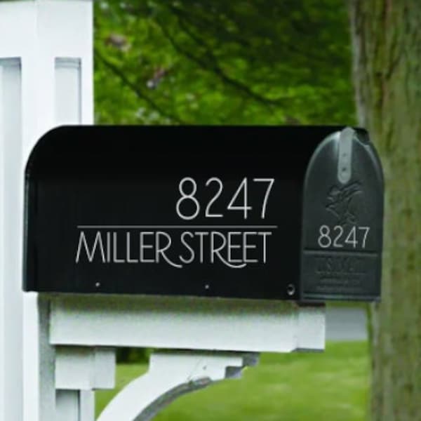 Lot de numéros de boîte aux lettres personnalisés avec autocollant nom d'adresse, sticker numéro d'adresse moderne, numéros de boîte aux lettres et nom personnalisés