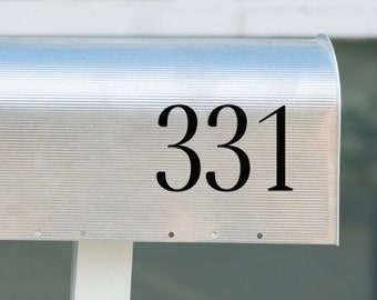 Mailbox Number Stickers, Modern Urban Updated Mailbox Number Decal, Slim Custom Mailbox Numbers Decal, Personalized Mailbox, Midcentury