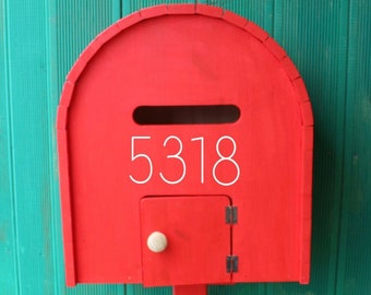 Mailbox Number Permanent Stickers, Modern Small Updated Mailbox Number Decal, Custom Mailbox Numbers Decal