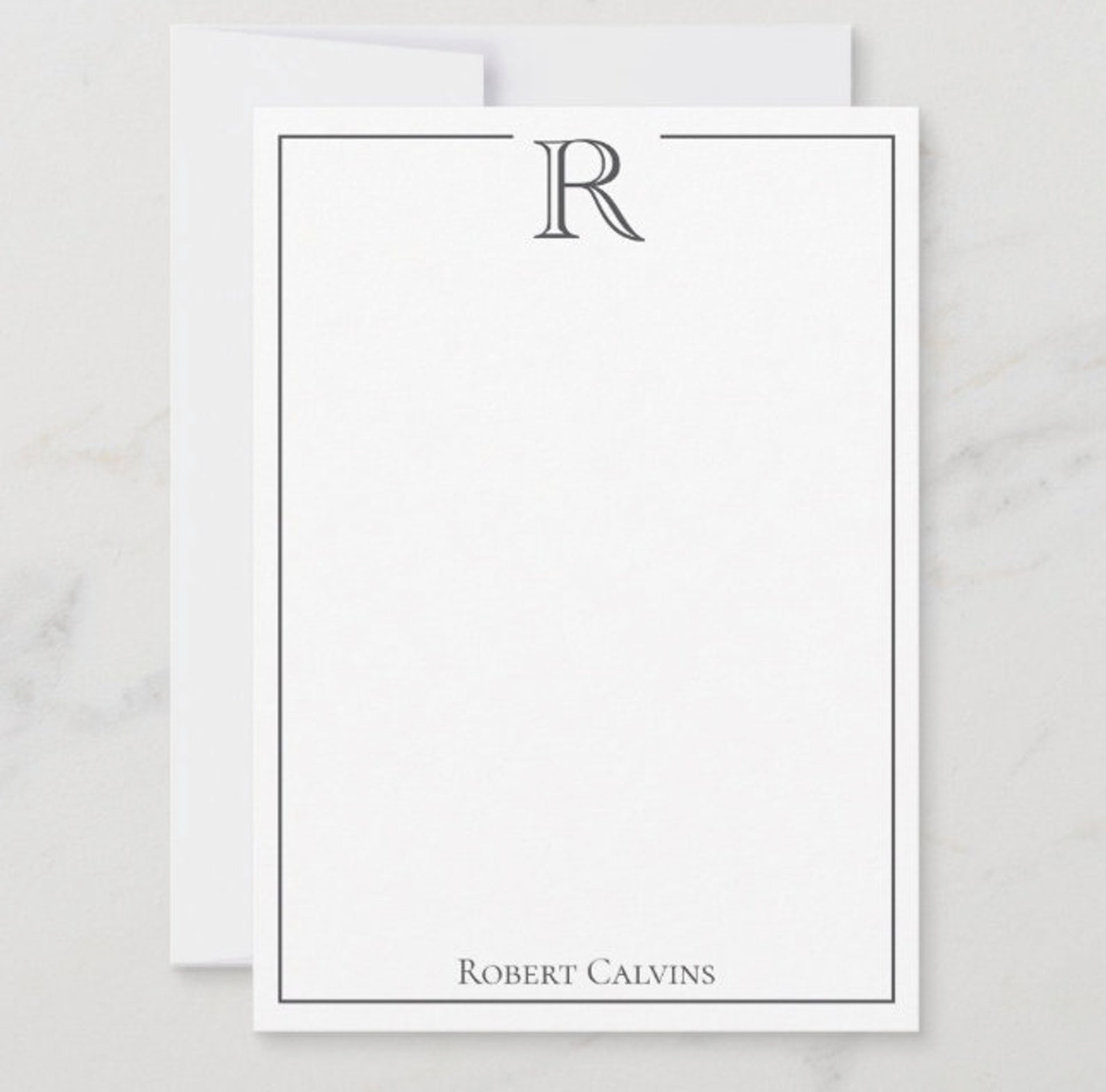 Men's Personalized Stationery Cards, Custom Monogram Note Cards ...