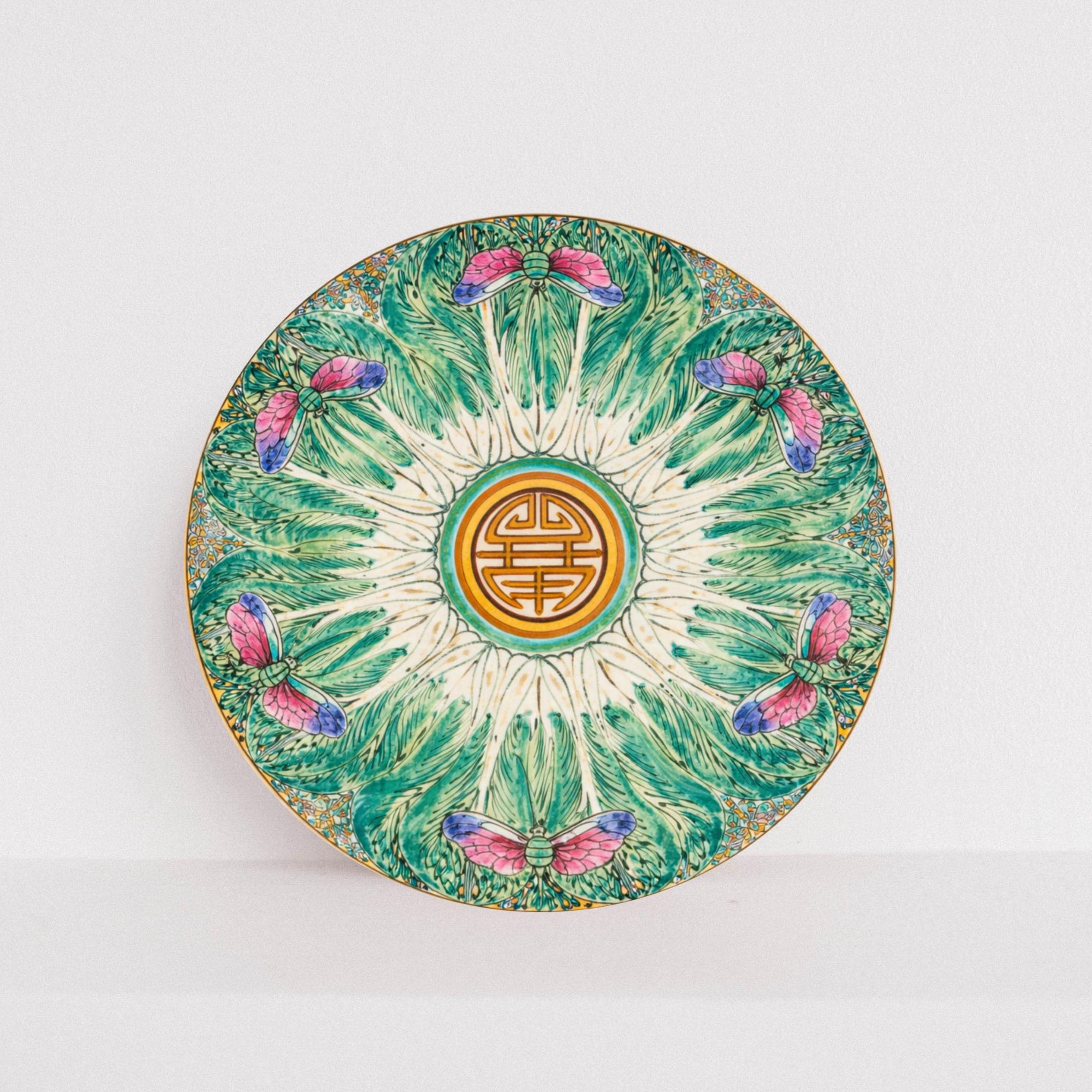 Chinoiserie Bok Choy Coasters Set of 8 | Antique China Inspired