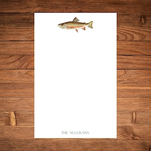 Custom Brown Trout Note Pad | Personalized Fly Fishing Notepad | Monogram Gift for Him | Masculine Notepad Bild 5