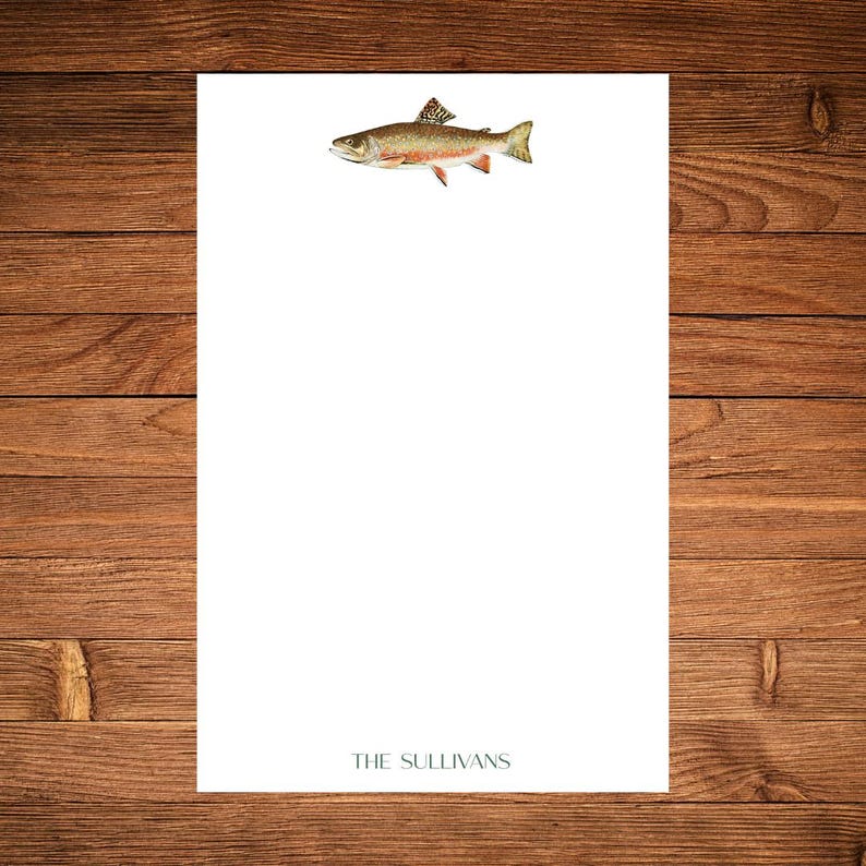 Custom Brown Trout Note Pad | Personalized Fly Fishing Notepad | Monogram Gift for Him | Masculine Notepad Bild 5
