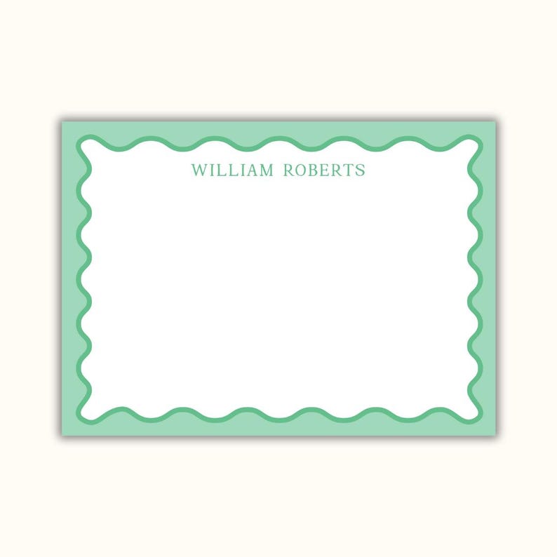 Personalized Scalloped Stationery | Custom Name Note Cards | Classic ...