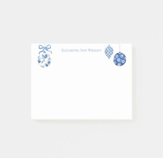 Chinoiserie Christmas Ornament Sticky Note Pad Blue And White Etsy Chinoiserie Christmas Ornament Sticky Note Pad Blue And White Etsy