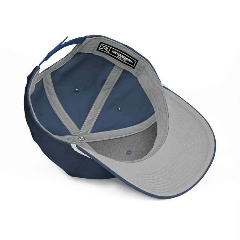 Custom Tennis Club Hat, Blue & White Rope Hat with Custom Tennis Club Crest Hat, Personalized Preppy Country Club Hat bild 6