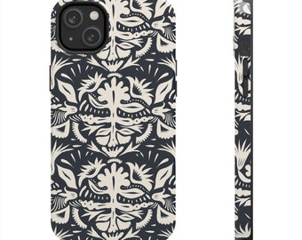 Black and White Floral Damask iPhone Case, Abstract Art Personalized iPhone Case, iPhone 17