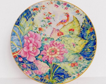Tobacco Leaf Coaster Set of 8 | Antique China Inspired | Colorful Antique Tobacco Leaf Pattern | Grandmillennial Entertaining | Gift for Her