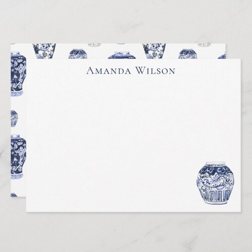 Ginger Jar Stationery Personalized Chinoiserie Stationery Etsy