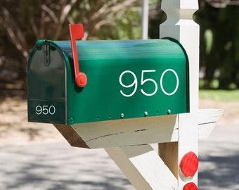 Mailbox Number Stickers, Urban Slim Updated Mailbox Number Decal, Custom Mailbox Numbers Decal, Midcentury