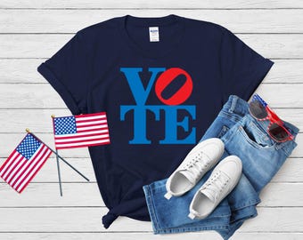Camiseta de votación, camiseta de votación unisex para las elecciones de 2024, camiseta de votación patriótica roja, blanca y azul, camiseta de Estados Unidos
