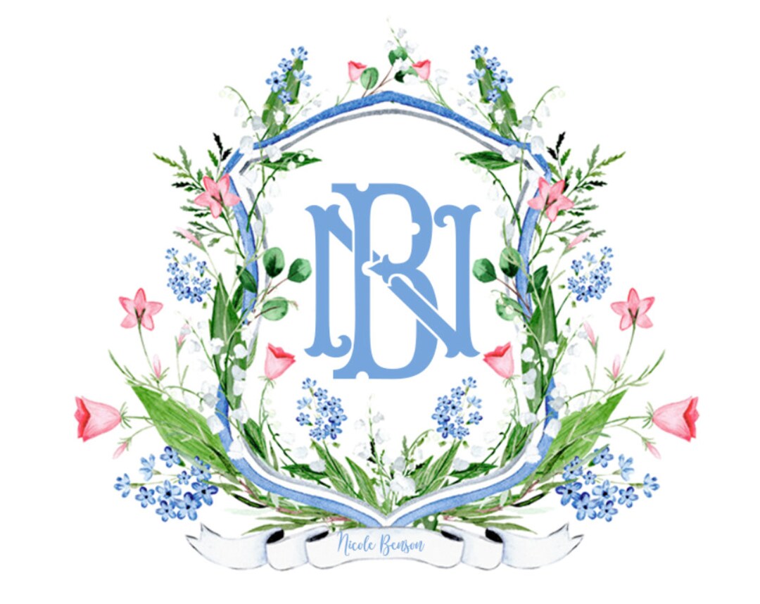 Floral Crest Monogram Note Pad, 5.5 X 8.5 Monogram Notepad ...