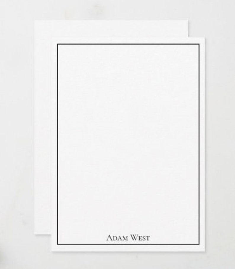 Men's Personalized Stationery Cards Custom Monogram Note Etsy