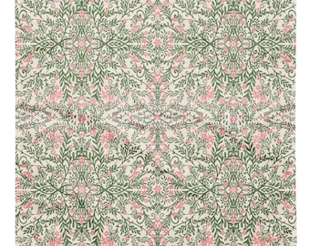 Pink and Green Floral Bandana, Chinoiserie Purse Scarf, Preppy Pattern Hair Bandana