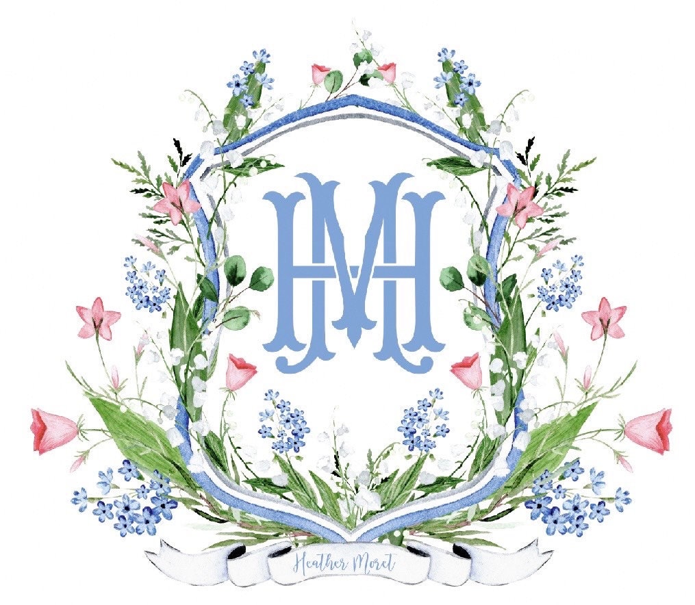 Floral Crest Monogram Note Pad 5.5 X 8.5 Monogram Notepad - Etsy