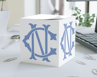 Custom Monogram Sticky Note Cube, Memo Cube Notepad, Personalized Notepad Gift, Custom Stationery, Teacher Gift, Office Gift Notepad
