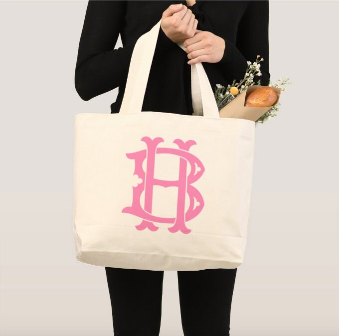 initial canvas bag