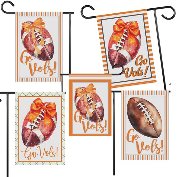 Go Vols Football Garden Flag, Orange Tennessee Football Flag, Cute College Football Gift, Clemson Football Decor, Chinoiserie Garden Decor