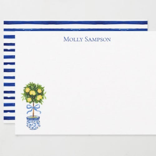 Personalized Ginger Jar Stationery Chinoiserie Note Cards Etsy