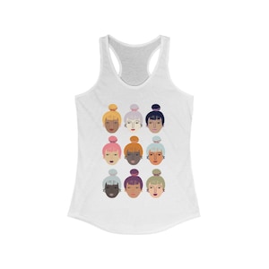 Top Knots of Diversity Graphic Design Racerback Tank Top