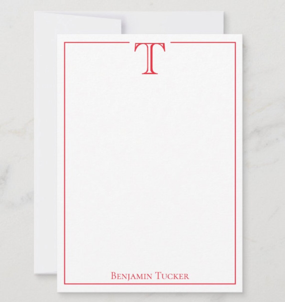 Men's Personalized Stationery Cards, Custom Monogram Note Cards ...