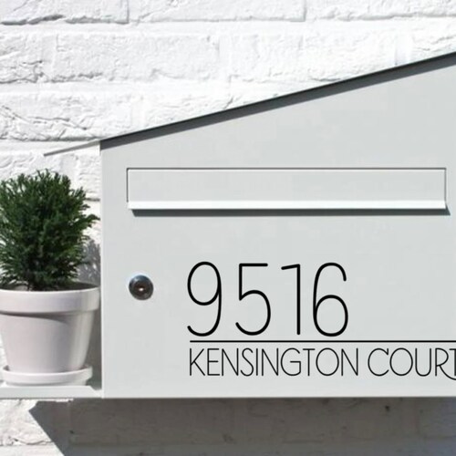 Modern Address Mailbox Decal Street Address Mailbox Etsy